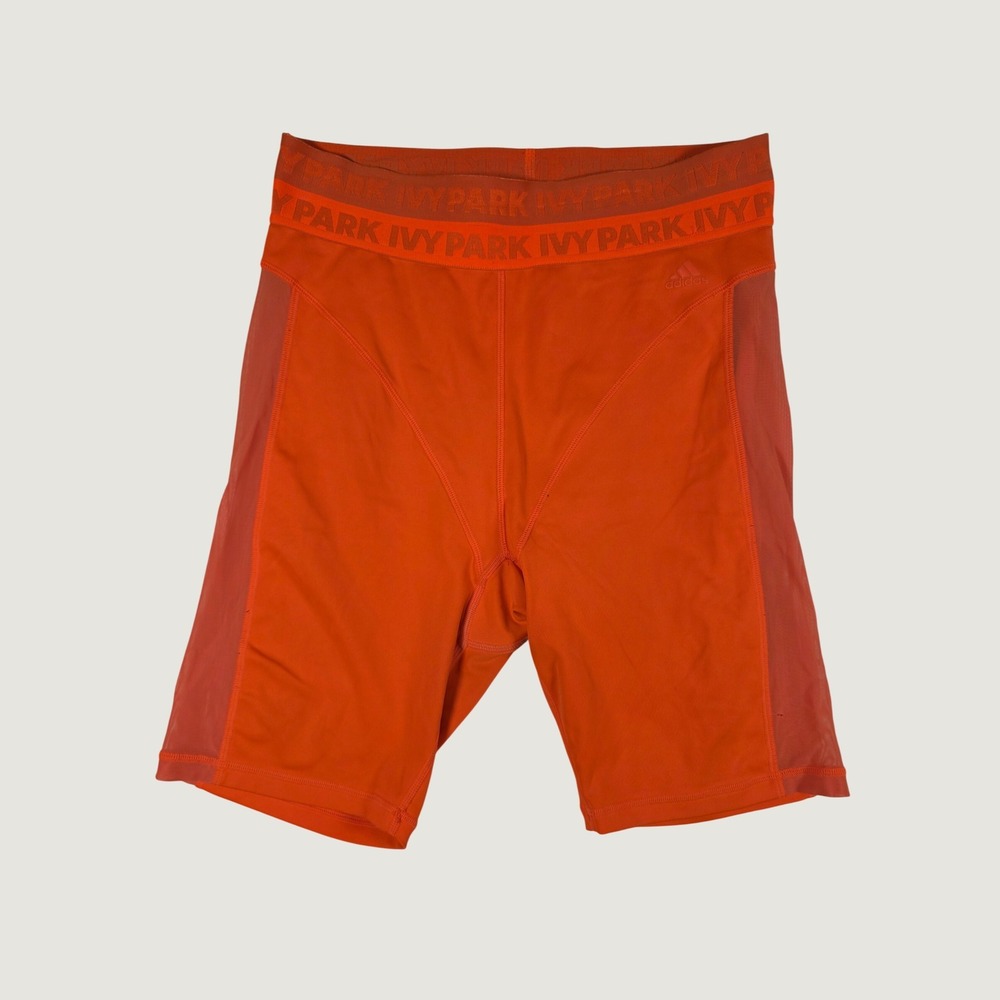 Adidas x Ivy Park Biker Shorts Mesh Panel Solar Orange Small Athleisure